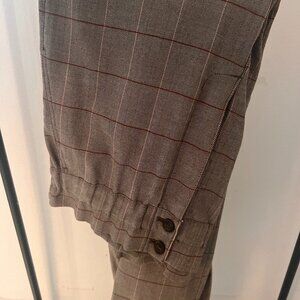 Madwell Plaid Paperbag Cropped Pants